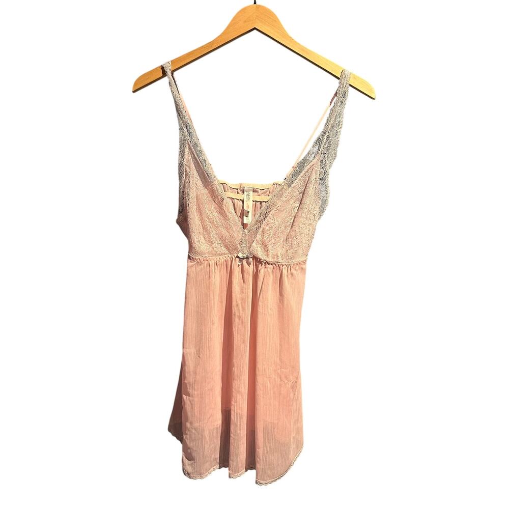 Gilligan & O'Malley Size Small Babydoll Lingerie Nightgown Blush Lace Sexy